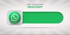 a green button with the text label 3d rendering whatsapp on it and an image of a phone