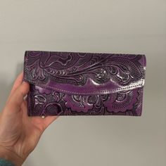 Absolutely Gorgeous Full Size Wallet. Brand New Made In Mexico Please See The Stamp Inside . Stunning Purple Color. Authentic Leather, You Can Smell . (If You Know You Know!) Purple Leather Rectangular Wallet, Purple Leather Wallet As Gift, Purple Leather Wallets For Gifts, Purple Leather Wallet As A Gift, Purple Leather Wallet For Gift, Elegant Purple Leather Wallets, Elegant Purple Bifold Wallet, Elegant Purple Wallets, Purple Wallets With Interior Card Slots Gift