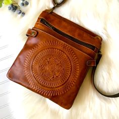 Patrcia Nash Crossbody Genuine Leather New With Tags 3 Exterior Pockets 3 Credit Card Slots 3 Inside Pockets 11” Long 9 1/4 Wide Tooled Leather Brown Adjustable Crossbody Strap # Patricia Nash - Hobo - Aimee Kestenberg Free People- Boho - Western - Handmade 70’s - 80’s - Y2k - Michael Kors - Buckle Revolve- Anthropologie- Qvc - Hsn - On-the-go Pouch Bag With Coin Pocket, Leather Crossbody Bag With Coin Pocket, Travel Bag With Coin Pocket, Satchel Bag With Coin Pocket, Everyday Satchel Bag With Coin Pocket, Everyday Crossbody Shoulder Bag With Coin Pocket, Crossbody Shoulder Bag With Coin Pocket For Everyday Use, Daily Use Crossbody Shoulder Bag With Coin Pocket, Travel Crossbody Shoulder Bag With Coin Pocket