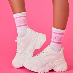 Barbie X Forever 21 Socks Barbie High Socks, Trendy White Socks For Streetwear, Trendy White Streetwear Socks, Barbie Socks, Forever 21 Kids, Teen Sweater, Forever 21 Girls, Blue Overalls, Jumpsuit For Kids