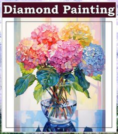 Hydrangea Diamond Painting Kits for Adults-Flowers Diamond Art Kits for Adults,5D Diamond Painting Flowers,DIY Full Drill Diamond Painting Flower Gem Art and Crafts 12x16inch Christmas Diamonds, Gem Art, Painting Flower, Gems Art, Painting Flowers, Unique Paintings, Art Kits, Painting Process, Unique Christmas Gifts