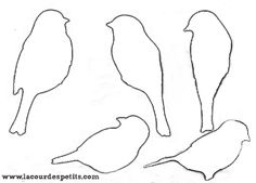 the silhouettes of birds are shown in three different ways