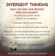 a poster with the text diver thinking why do we like books that sort people?