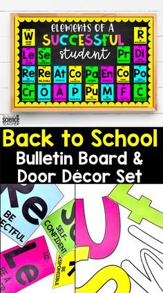 back to school bulletin board and door decor set with the words back to school on it