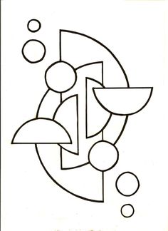 a black and white drawing of an abstract design