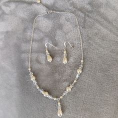 This Is Brand New,Never Worn. Made With Pearls And Crystals. Pearl Bridal, Set Necklace, Bridal Set, Necklace And Earrings, Earrings Color, Bridal Sets, Jewelry Ideas, Pearl Necklace, Brand New