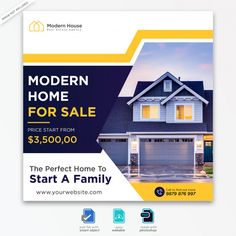 a real estate flyer with a house for sale