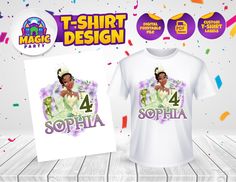 the t - shirt design for sophia's fourth birthday