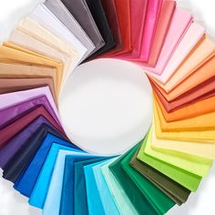 an assortment of color swatches arranged in a circle on top of eachother