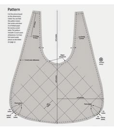 the pattern for this purse is shown with measurements and instructions to make it look like an apron