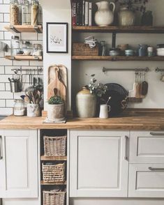 the kitchen is clean and ready to be used as a place for cooking or baking