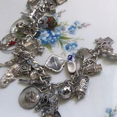 Vintage Sterling Silver Travel Multi Charms Bracelet Hallmark.925. “Little Mermaid Charm Denmark.800. 800reu. 925sport. 925 Silpada Cross Box Charm. Weight 59.14 Grams Total 26 Charms . Length 7”. Good Condition Charms Bracelet, Vintage Sterling Silver, The Little Mermaid, Womens Jewelry Bracelets, Europe Travel, Hallmark, Denmark, Vintage Ladies, Vintage Jewelry