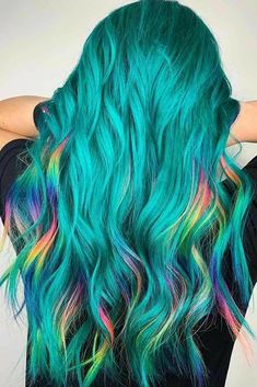 Summer Hair Color Short Hair, Mermaid Balayage, Jeonghan Hair, Turquoise Hair Ombre, Blond Highlights, Rainbow Highlights, Pastel Highlights, Colorful Hairstyles