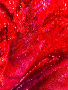 Mermaid 2-way stretch sequins hologram red/red reversible sequins on spandex base 58/60" Sold by the YD. Ships worldwide from Los Angeles California USA  Content: 90% Polyester; 10% Spandex Red Glamorous Sequin Fabric For Night Out, Red Embroidered Sequin Fabric For Party, Red Sequin Fabric With Contrast For Party, Red Sequin Fabric With Contrast Detail For Party, Holiday Disco Sequin Fabric With Glitter, Red Contrast Sequin Fabric For Night Out, Red Sequin Fabric For Holiday Parties, Glamorous Red Sequin Fabric For Party, Red Contrast Sequin Fabric For Festive Occasions