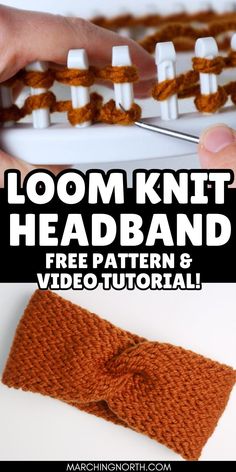 the loom knit headband is free pattern and video instructions