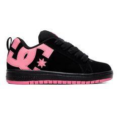 dcshoes, Kid's Court Graffik Shoes, BLACK/PINK (bbp) 2000s Shoes, Dc Shoes Women, Pretty Sneakers, Shoes For School, Skater Shoes, Pretty Shoes Sneakers, Shoe Wishlist, Shoe Inspo, Swag Shoes