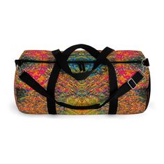 Lightweight and durable, our duffel bags are perfect for the gym, a trip, or for any other travel or storage need. Easy to carry in your hands or around your shoulders, these duffel bags are ready to go anywhere, and in unique and artistic style, featuring original Terra Conserva abstract artwork you cannot find anywhere else! .: 100% Polyester.: Black durable straps.: Small and large size available.: Custom name tag sewn inside Small Large Length, in 19.00 23.00 Height, in 9.50 12.00 Width, in Large Capacity Multicolor Duffle Bag For Trips, Functional Multicolor Rectangular Travel Bag, Multicolor Functional Duffle Bag For Daily Use, Multicolor Functional Duffle Bag For Overnight Trips, Functional Multicolor Duffle Bag For Daily Use, Large Capacity Multicolor Travel Bag, Multicolor Duffle Bag With Luggage Sleeve For Daily Use, Multicolor Rectangular Duffle Bag For Weekend Trips, Multicolor Rectangular Travel Bag For Trip