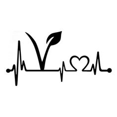 a heartbeat with the word v on it