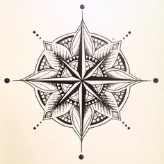 a black and white drawing of a star with an intricate design on the back of it