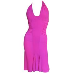 Pink Halter Neck Dress With Fitted Bodice, Pink Halter Neck Dress For Evening, Pink Sleeveless Dress With Ruched Back, Pink Backless Halter Dress For Formal Events, Pink Halter Dress For Evening, Elegant Pink Dress With Ruched Back, Elegant Pink Backless Halter Dress, Pink Sleeveless Backless Dress For Evening, Fitted Ruched Halter Dress For Formal Occasions