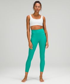 When feeling nothing is everything. Powered by Nulu™ fabric, this version of our lululemon Align™ tight still feels weightless and buttery-soft, with added pockets. Lululemon Outfits, Lululemon Align Pant, Feeling Nothing, Green Leggings, Low Impact Workout, Lululemon Align, High Rise Pants, Lululemon Leggings, Sport Wear