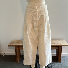 Never Worn Joseph Pants By Caron Callahan. Made Out Of A Cotton Silk Blend The Fabric Is Beautiful And Crisp. Really Cool Shape With A Longer Slouchy Rise. Two Double Buttons At Front Closure And Two Pleats On Each Side. Back Pocket Caron Callahan, Cool Shapes, Cotton Silk, Cream White, Pant Jumpsuit, Pants For Women, Silk, Cream, Pants