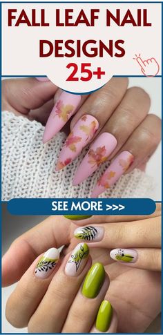 Fall Leaf Nail Designs, Leaf Nail Designs, Artistic Patterns, Nail Base Coat, Nail Coat, Orange Nail Polish, Back To School Nails, Spring Nail Designs, Green Nail Polish