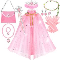 a pink dress and accessories for a princess