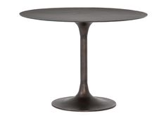 a round table with an iron base on a white background, it is isolated from the side