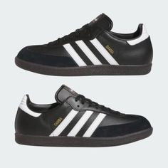 Brand New Men’s Sambas, Are Also Unisex! White Football Boots, Adidas Shoes Men, Samba Black, Adidas Samba Black, Black And White Football, Samba Shoes, Adidas Sambas, Adidas Shoes Mens, Street Fashion Men Streetwear