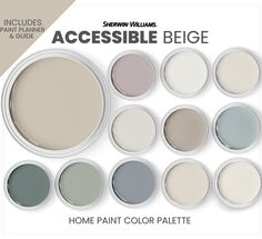 the modern farmhouse paint palette is shown in twelve colors, including blue and grays