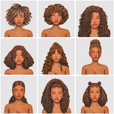 many different images of the same woman's hair