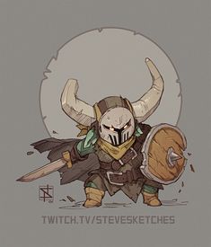 an image of a cartoon character with horns and armor