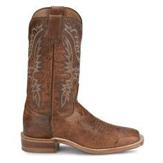 The Peyton Cowboy Boots feature an amber brown upper and Justin's signature J-flex comfort system insole. Size: 8 1/2 M.  Gender: female.  Age Group: adult.  Pattern: embroidered. Womens Square Toe Boots, Brown Cowgirl Boots, Cowboy Casual, Justin Boots Womens, Cowboy Boots Mens, Western Shoes, Brown Cowboy Boots, Amber Brown, Mens Cowboy Boots