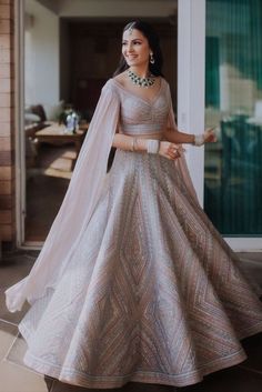 Bride twirling in a silver lehenga Lengha Blouse, Engagement Dress For Bride, Lehenga Design, Paper Rings, Latest Bridal Lehenga, Reception Outfit, Desi Outfits