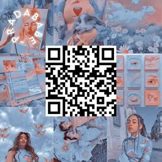 a collage of images with qr - code to describe what the image is