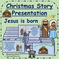 christmas story presentation jesus is born with pictures and information about the birth of baby jesus