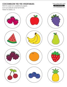 the printable worksheet for counting fruits and vegetables is included in this activity