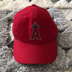 Brand New Angels Baseball Hat! Angels Hat, Casual Red Dad Hat For Baseball Season, Casual Red Baseball Hats, Casual Red Hats For Baseball Season, Casual Red Hat For Baseball Season, Los Angeles Angels Baseball, Angels Baseball, Lady In Red, Baseball Hats