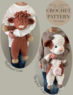 Crochet Plushies Pattern, Highland Cow Pattern, Crochet Cow Pattern, Easy Crochet Animals, Crochet Cow, Crochet Things, Haken Baby, The Cow, Fun Crochet Projects