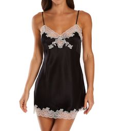 Fabulous pure silk chemise is trimmed with lace and works beautifully for sleep or as an undergarment. Wireless, unlined triangle cups with two vertical darts for shape. Lace trim along tops of cups and at center. Tailored silk body. Lace trim along top of sides and back. Silk spaghetti straps with dual bands at front and single straps at back that adjust with coated metal hardware. Lace trim along hemline. Pullover styling. Light silk is perfect for warm weather. Only Hearts Women's Inner Outer Body Lace, Tap Shorts, Heart Brand, Silk Chemise, Light Silk, Only Hearts, Mini Slip, Heart Women, Silk Charmeuse