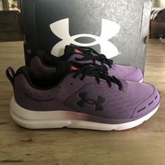 Under Armour Sneakers Charged Assert 10 Women’s Size 11 New In Box Purple Under Armour Low-top Sneakers With Rubber Sole, Under Armour Lace-up Sneakers With Cushioned Footbed, Casual Under Armour Low-top Walking Shoes, Casual Under Armour Lace-up Running Shoes, Casual Low-top Under Armour Walking Shoes, Purple Lace-up Sneakers With Ortholite Insole, Casual Lace-up Running Shoes By Under Armour, Under Armour Lace-up Sneakers, Under Armour Sneakers With Cushioned Footbed