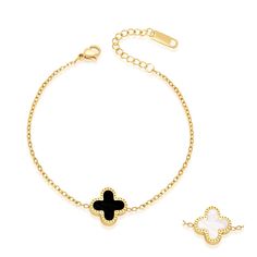 PRICES MAY VARY. Lucky Clover Bracelet : Legend has it that a four-leaf clover symbolizes luck, and only one four-leaf clover can be found in 100,000 clovers, which represent health, love, honor, and wealth. Clover Bracelet Gold ：Made of high quality titanium steel, plated with 18K gold. Nickel and lead free, durable, non-allergenic and won't fade. Size: The four leaf clover Charm measures 0.51 inches x 0.51 inches (13mm*13mm), the bracelet length is 6.3 inches + 1.2 inches (16cm + 3cm). The cha Four Leaf Clover Bracelet, Clover Jewelry, Clover Bracelet, Box Roses, Jewelry Bracelets Gold, Clover Charm, Four Leaves, Lucky Clover, Four Leaf