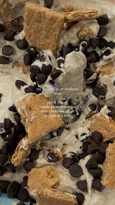 an ice cream dessert with cookies and chocolate chips