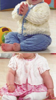 two pictures of a baby sitting on the floor