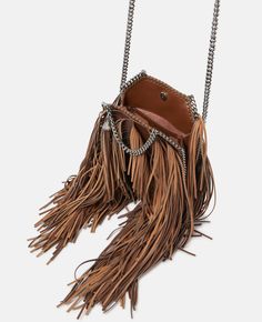 Fringe Falabella Tiny Tote Bag-Brown-large Luxury Bags With Beaded Fringe, Elegant Brown Bag With Fringe, Chic Leather Bags With Tassels, Luxury Fringe Tote Shoulder Bag, Chic Fringe Top Handle Shoulder Bag, Luxury Top Handle Shoulder Bag With Fringe, Luxury Shoulder Bag With Fringe, Luxury Leather Shoulder Bag With Fringe, Leather Top Handle Shoulder Bag With Fringe