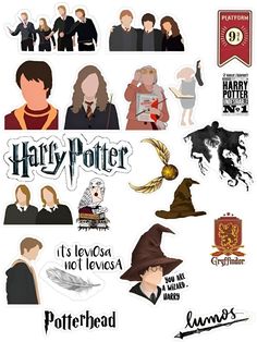 some harry potter stickers are on display