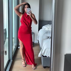 Selling A New Formal Red Gown Vibrant Red V-neck Maxi Dress, House Of Cb Dresses, House Of Cb, Red Gowns, New Dress, Size 4, Wedding Dresses, Womens Dresses, Women Shopping