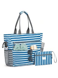 [Large Capacity]beach bag stands out for its large size, 21.6"*6.7"*15.4". Extra gift small purse. It can easily accommodate all the necessary beach essentials for a family of four. And This is a 2-in-1 design bag. The large tote bag can be folded into a small bag, which is very convenient to carry.Beach Bag, Waterproof Sandproof Beach Tote Bag, Large Capacity Foldable Beach Bags For Women(Grey Stripe) Navy Stripe         Storage & Organization, size features are:Bust: ,Length: ,Sleeve Length: Summer Beach Bags For Outdoor, Packable Shoulder Beach Bag For Travel, Summer Beach Bag With Pockets, Beach Tote Bag With Pockets, Summer Beach Bag With Pockets For Vacation, Functional Beach Bags For Summer, Large Capacity Tote Beach Bag For Outdoor, Outdoor Beach Season Tote Beach Bag, Functional Summer Beach Bags