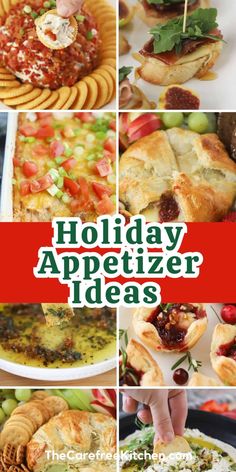 holiday appetizer ideas collage with text overlay